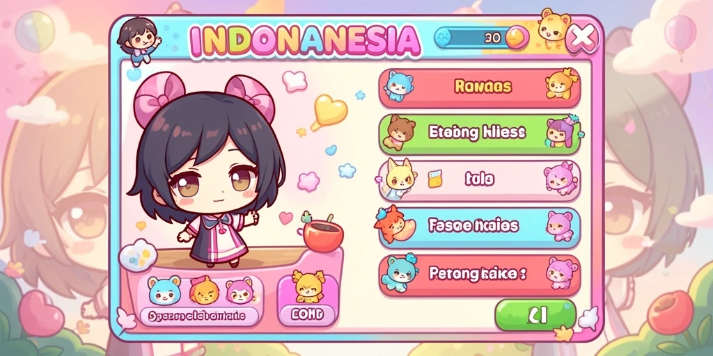 Screenshot menunjukkan tampilan karakter utama yang siap beraksi.