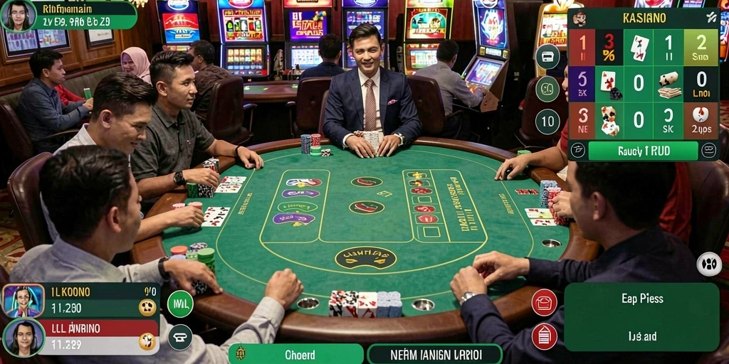 Tangkapan layar menampilkan antarmuka utama game PCPC7.
